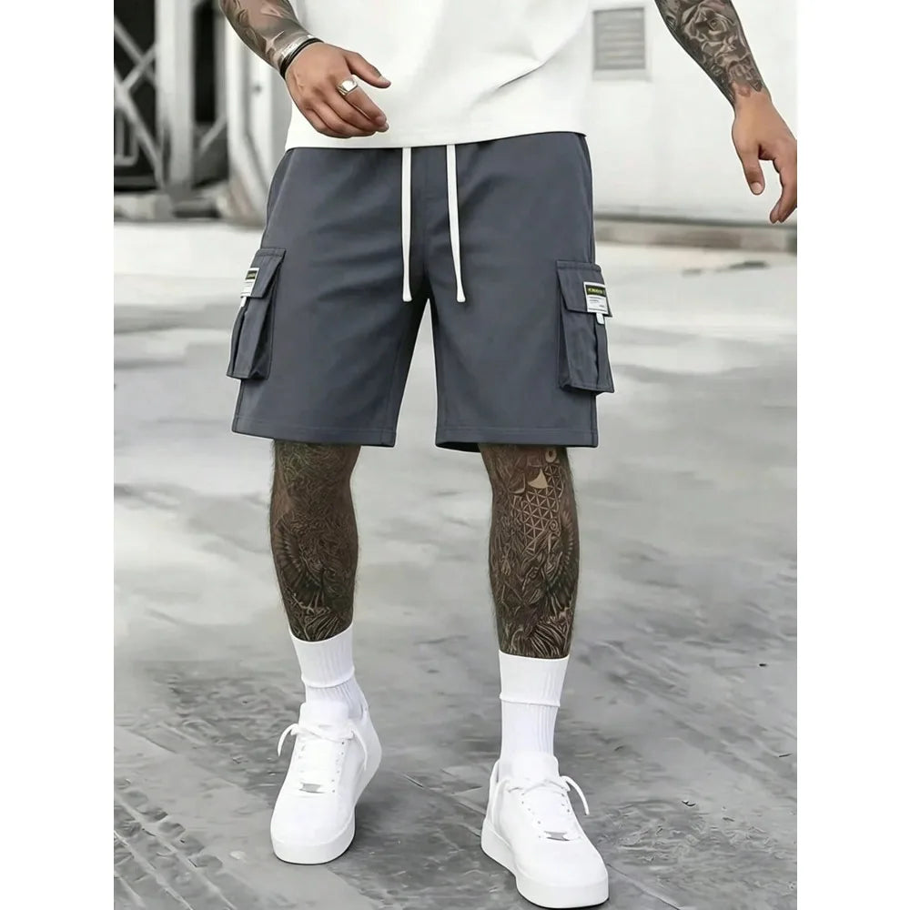 3-Pack Of Men's Casual Summer Shorts, 6-Pocket Men's Multi-Pocket Shorts, Elastic Waistband With Drawstring Design, 3D Patch Pockets, Cargo Pockets, Casual And Stylish Shorts.