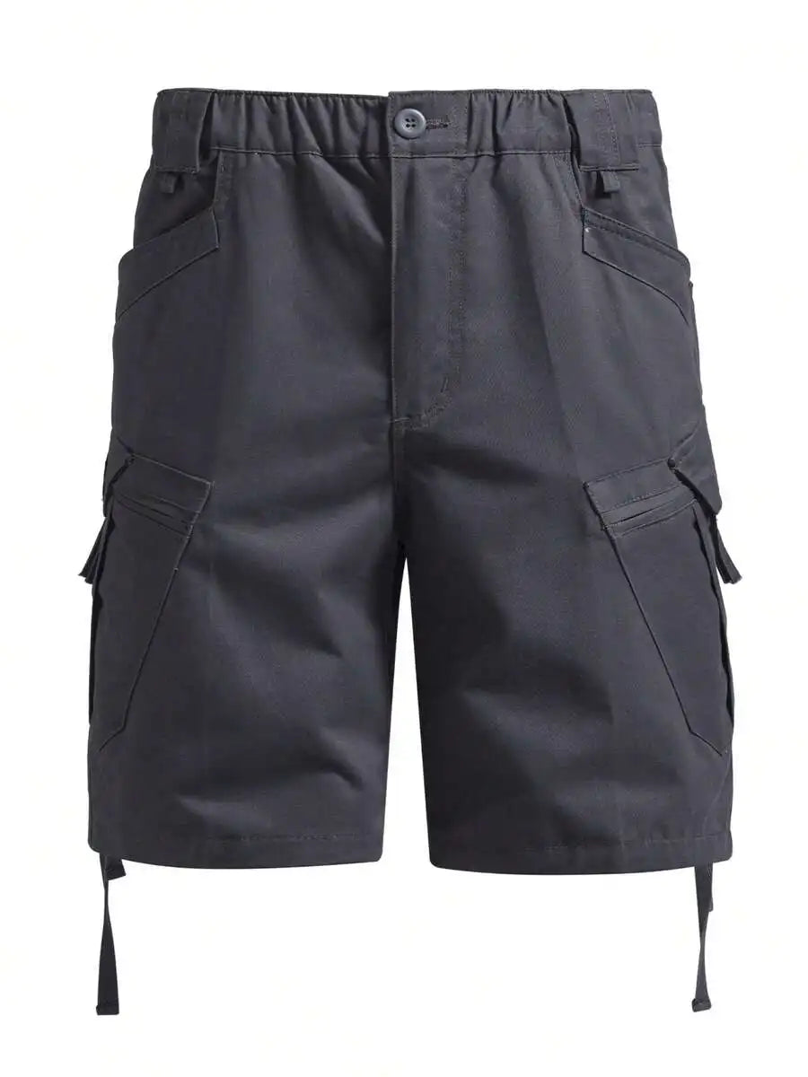 Men's Casual Cargo Shorts With Elastic Waist and Pockets