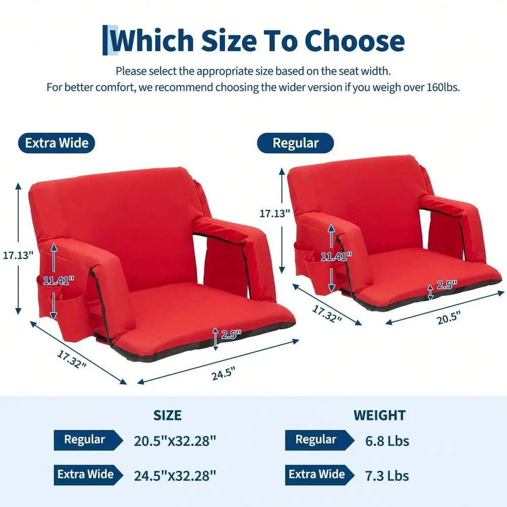 20 Stadium Seat,Wide Stadium Seats With Back Support,6Position Adjustable Bleacher Chairs,Folding Bleacher Seats Stadium Chair