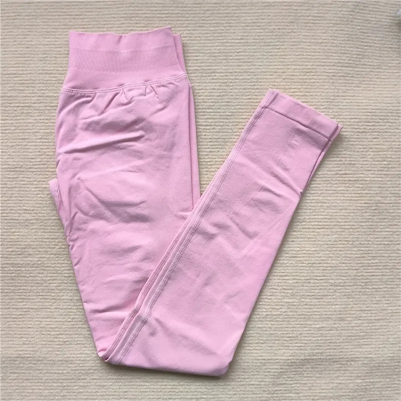 Seamless Sporty Leggings High Elastic Yoga Leggings Fitness Pants Butt Lifting Tights Tummy Control Squat Proof Workout Tights