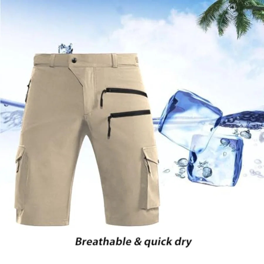 Men's Mountain Bike Shorts Stretch Hiking Cargo Shorts Quick Dry with Zipper Pocket for Bicycle Cycling Casual Golf