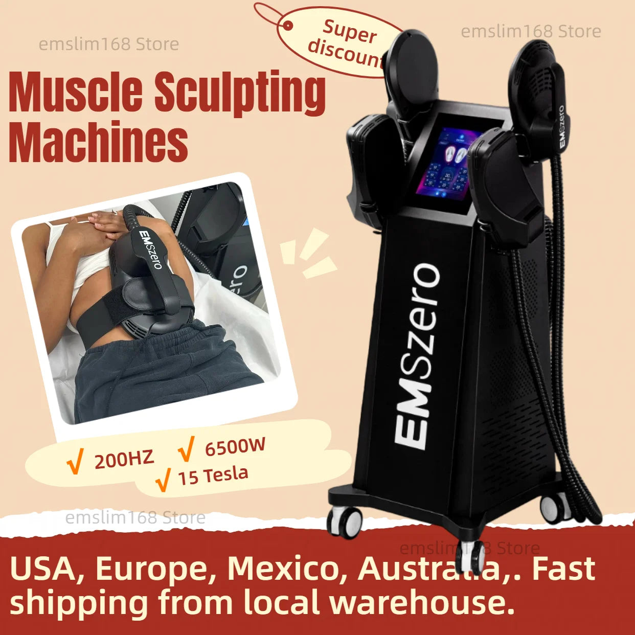 EMSZERO Body Sculpting NEO 200Hz RF6500W Machine for Slimming