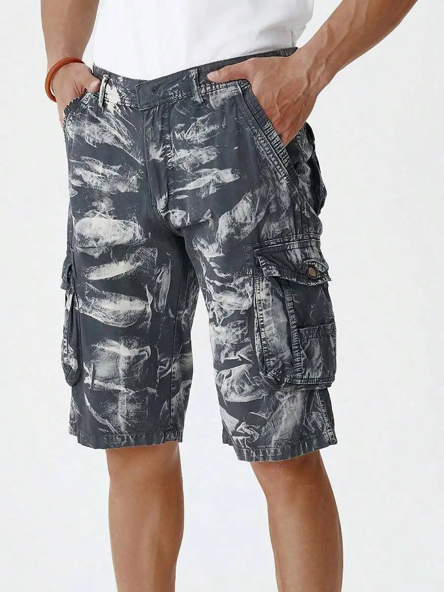 Mens Tie Dye Cargo Shorts Casual Outdoor Hiking Camping Travel Daily Wear Lightweight Streetwear Summer