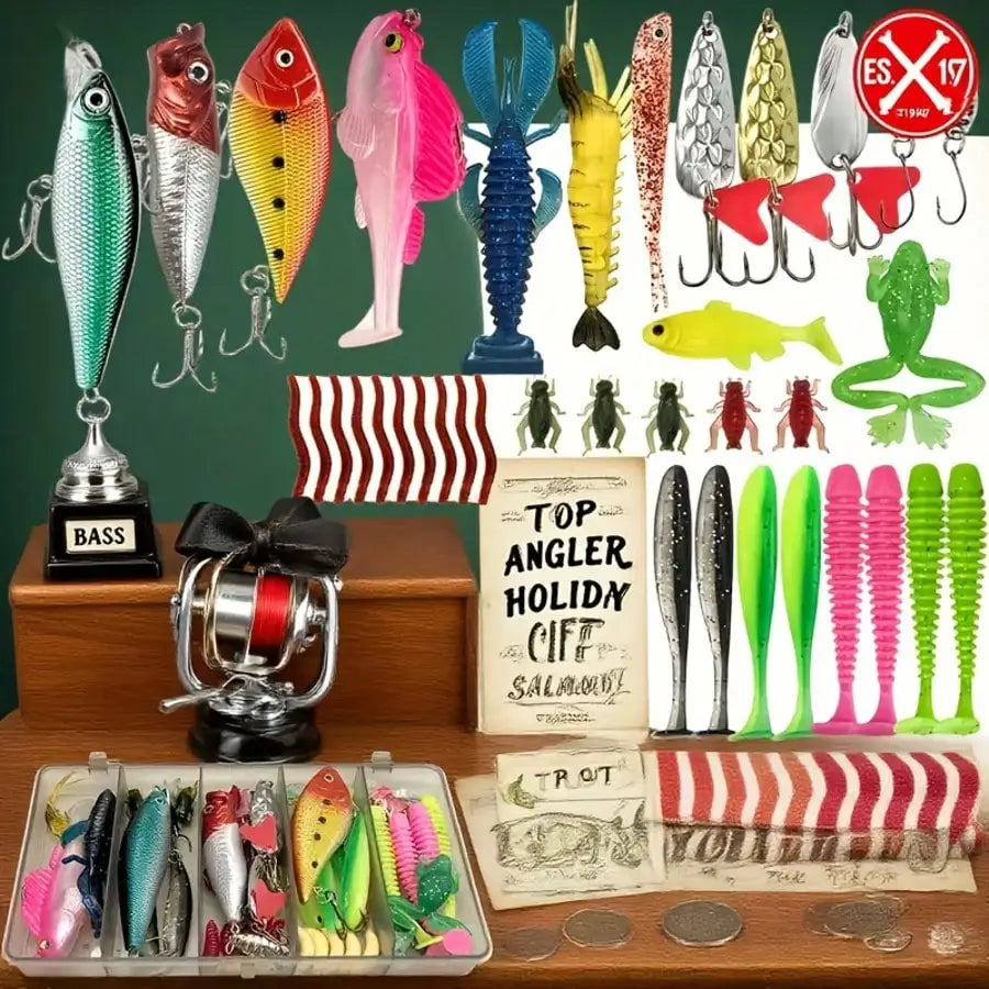107-Piece Freshwater Lure Set Tackle Kit For Bass Trout Salmon