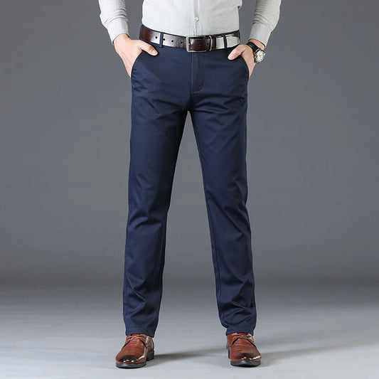 6 Colors Men's Classic Four Seasons Casual Pants Business Loose Straight Casual Anti-wrinkle Brand Clothing Formal Trousers