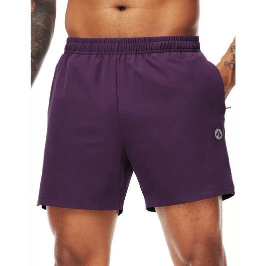 Men's Athletic Running Shorts With Zipper Pockets Dry Fit