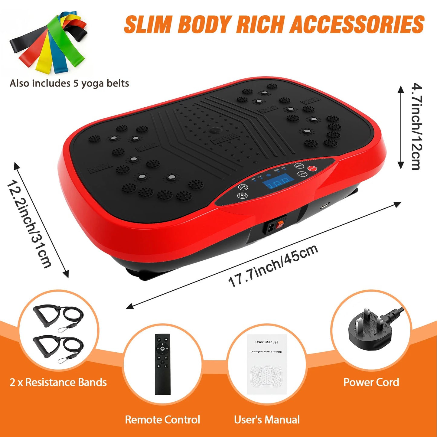 Portable Vibration Plate Full-Body Exercise Machine With Bluetooth Bands