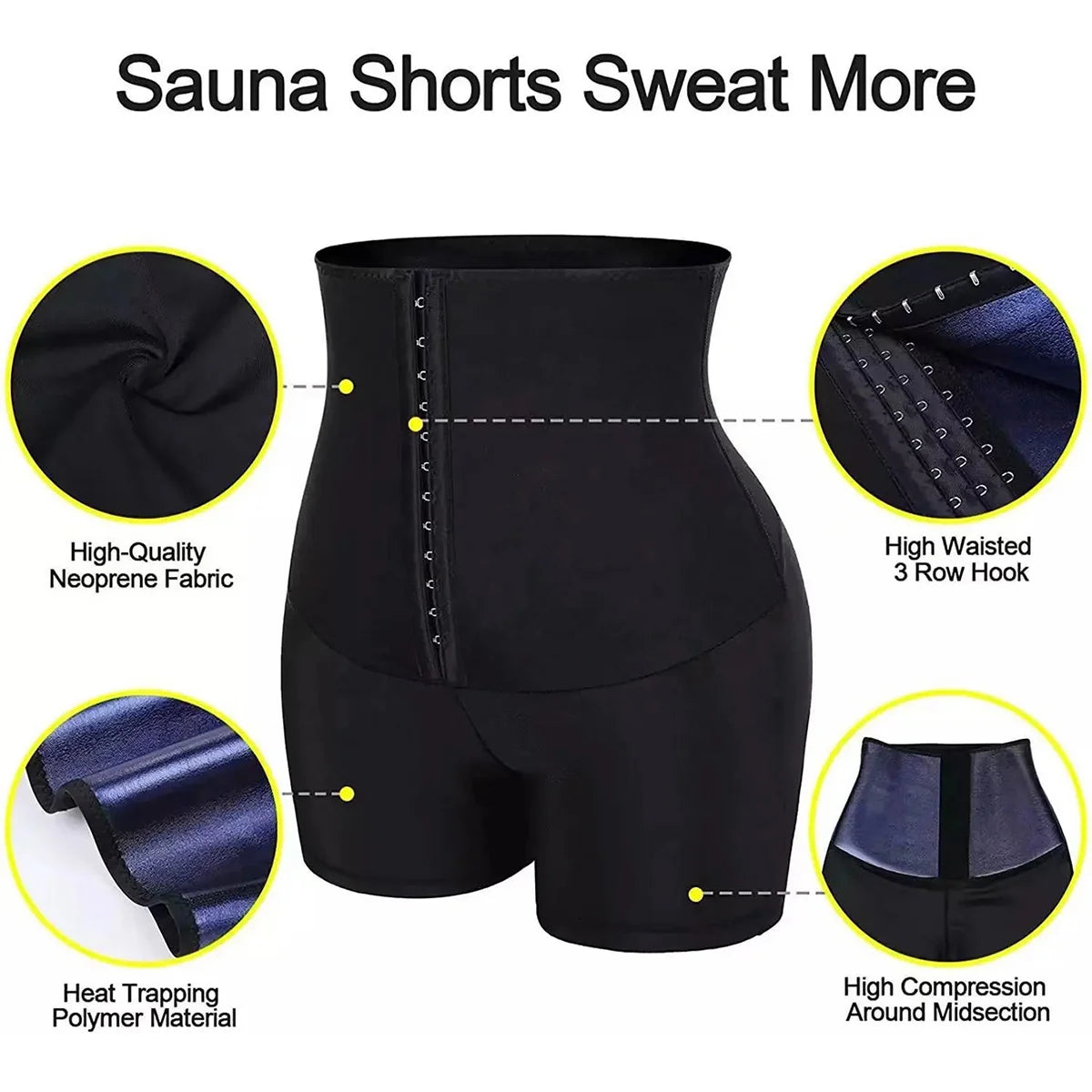Women's Sauna Sweat Shorts Set High Waist Compression Body Shaper Thermo
