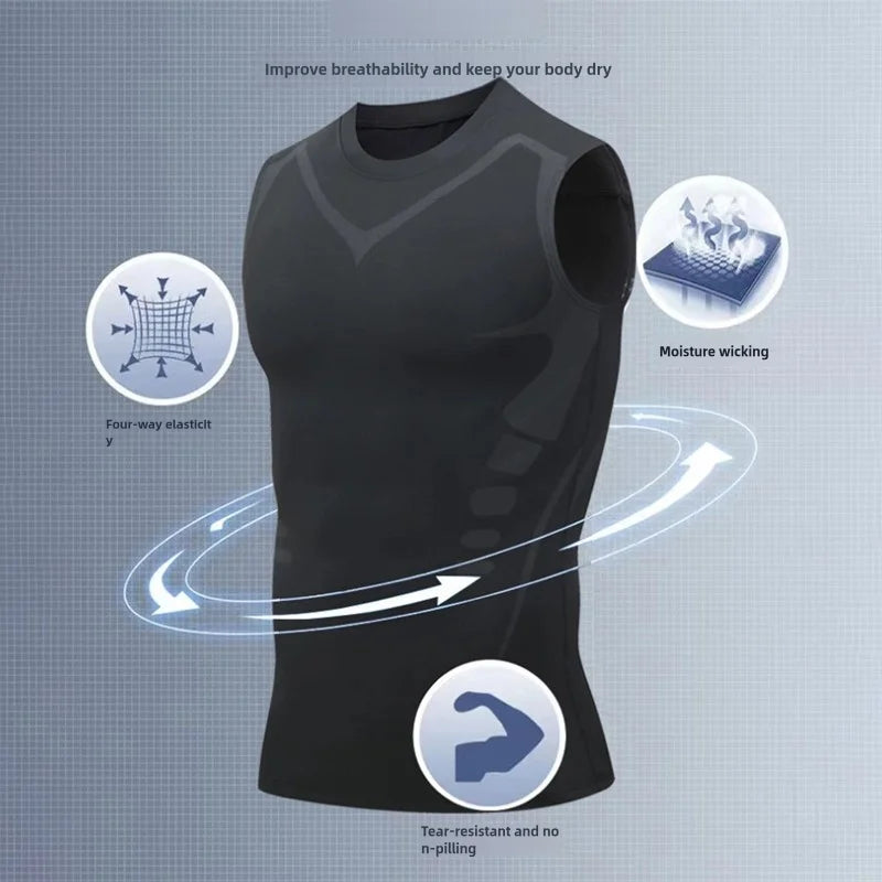 Men Compression Tank Top Sleeveless Quick Dry Gym Sportswear