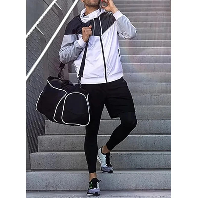 Double-deck 2 in 1Pants Men Sportswear Compression Leggings Gyms Male Trousers Casual Tracksuit Track Joggers Sweatpants Men