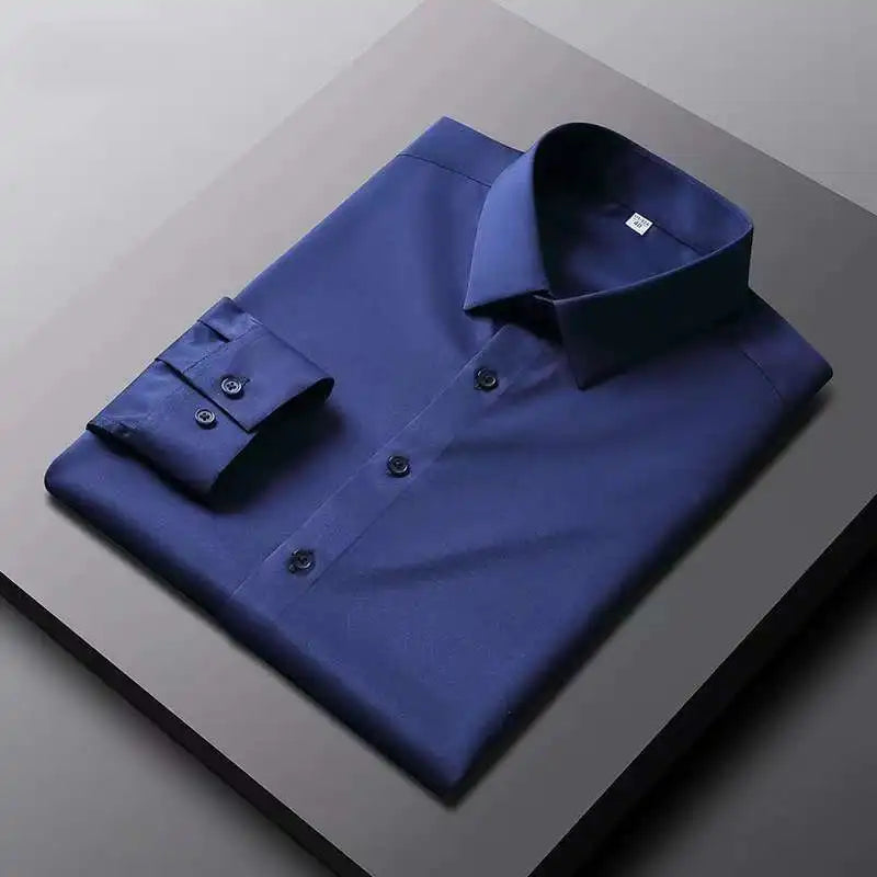 Men's Casual Long Sleeve Shirt Non Ironing Wrinkle Resistant