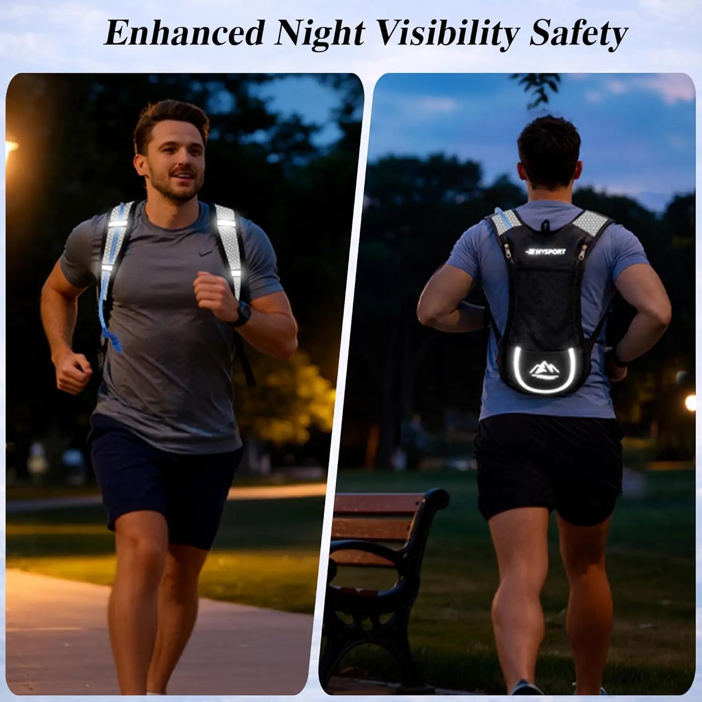 Hydration Backpack 2 Pack With 2L Bladder Lightweight Breathable