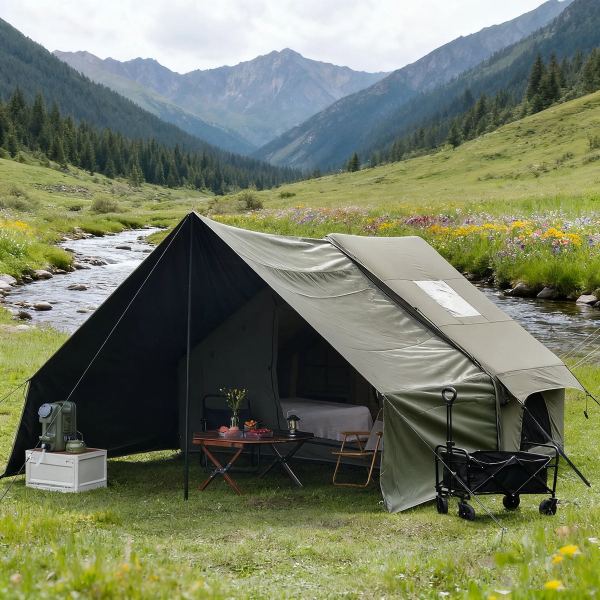 Pakicetus Inflatable Glamping Tent With Roof Window For Easy Camping