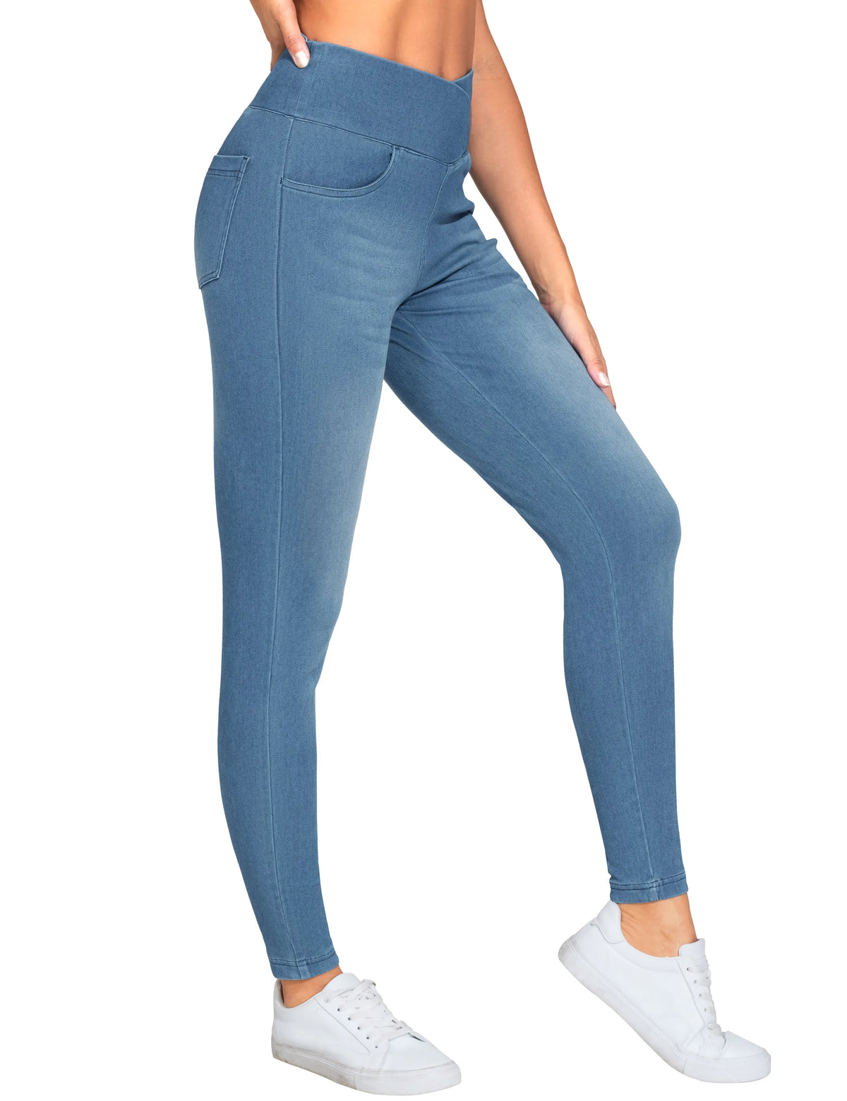THE GYM PEOPLE Women's High Waisted Stretch Denim Jeggings