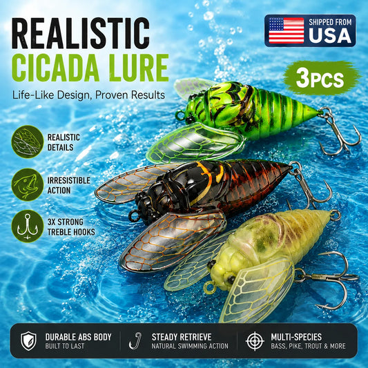 Kingdom Cicada Fishing Lure Set 3 Pcs Topwater Crankbait