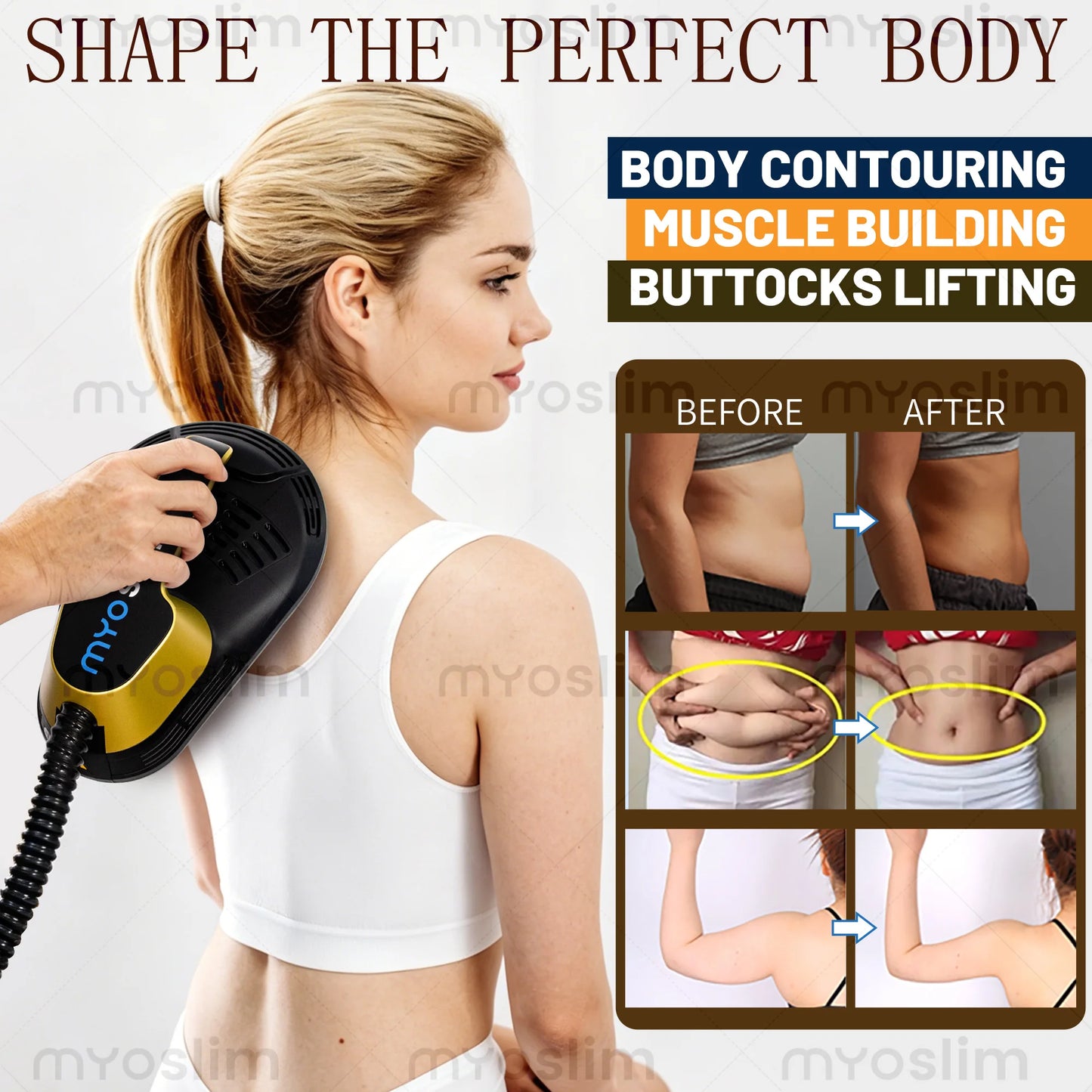 MYOSLIM 6500W EMS Neo RF Body Sculpt Machine Pro Wellness
