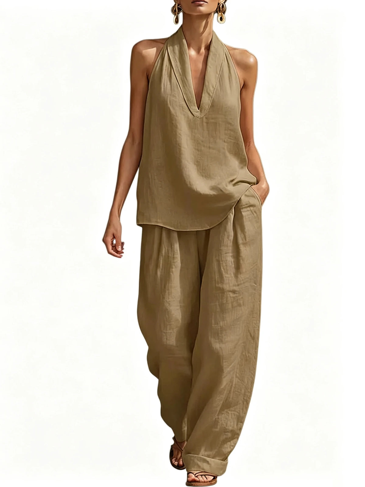 Women Oversized Two Piece Casual Top And Pants Summer Set