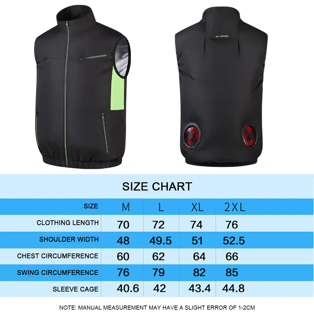 Portable Cooling Vest With Air Fan For Outdoor Work