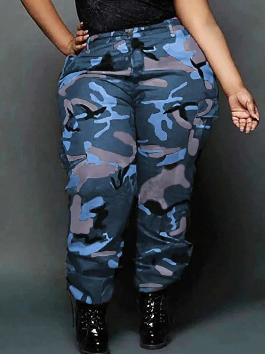 Women Casual Camouflage Cargo Pants With Pockets For Everyday