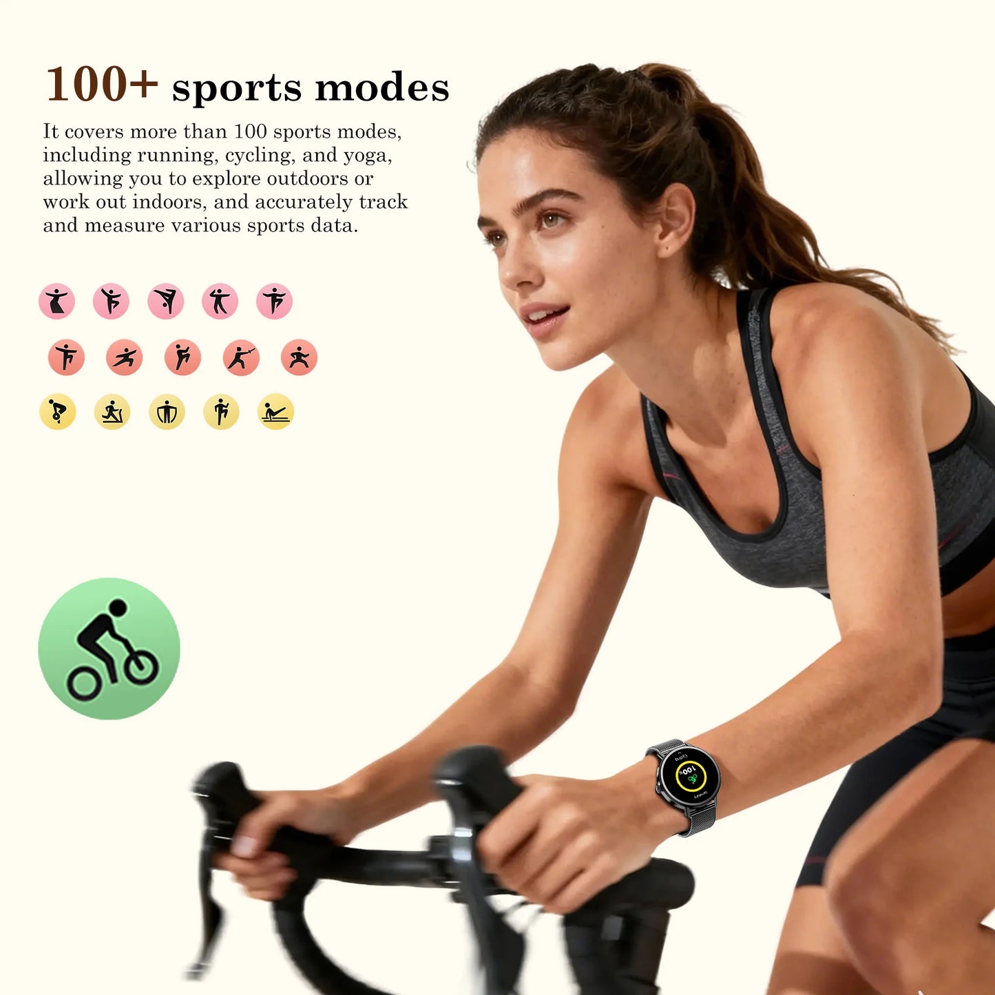 Blackview New X30 Lady's Smartwatch with Health Monitor Fitness Tracker 1.26” AMOLED Screen Bluetooth Smartwatch for Android IOS