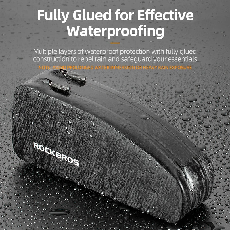 ROCKBROS Bicycle Bag Bike Frame Top Tube Bag Large Capacity Storage Waterproof Hard Shell Bicycle Bag MTB Road Bike Accessories