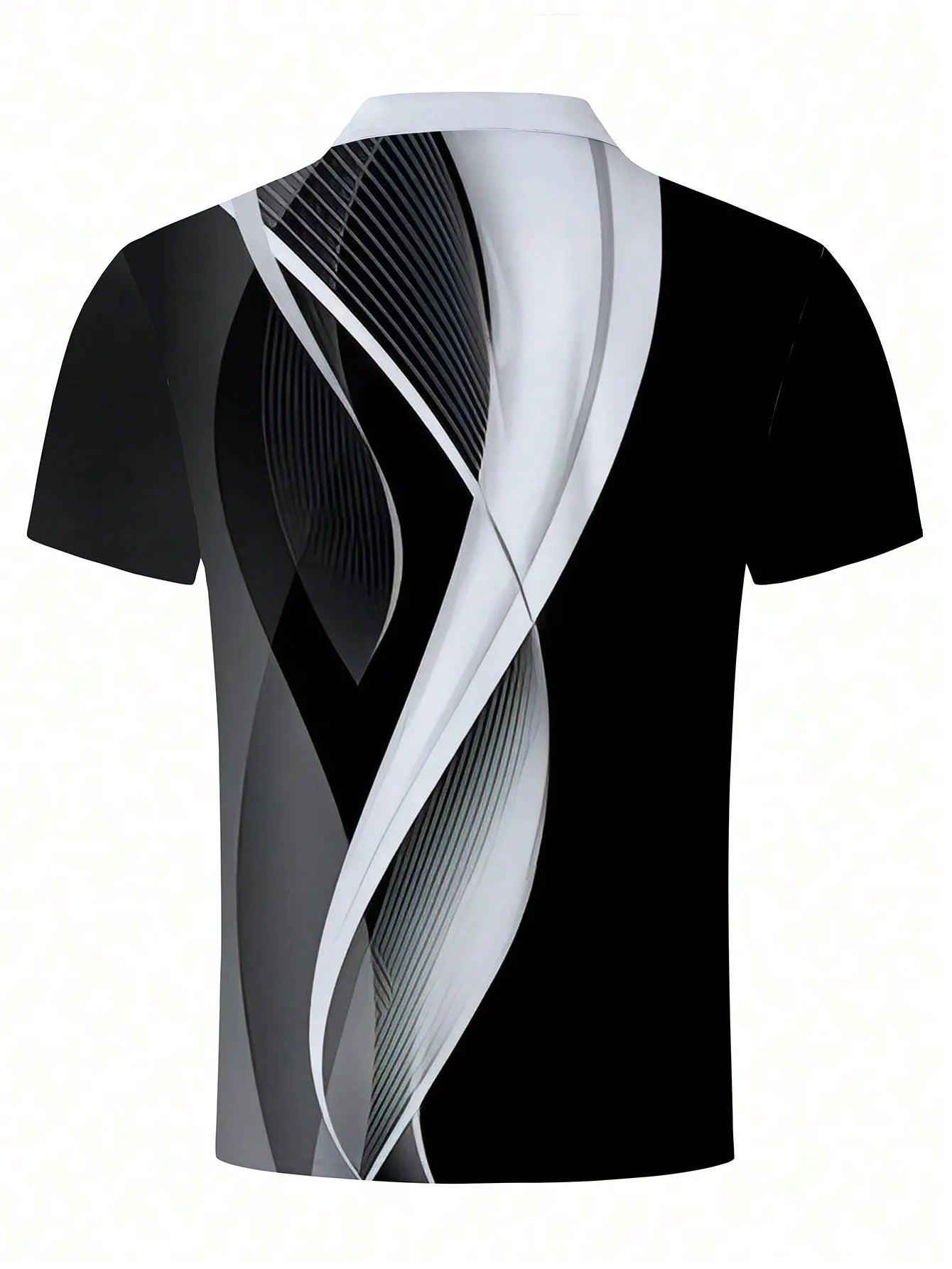 Men's Short Sleeve 3D Abstract Graphic Polo Shirt, Summer Casual Wear