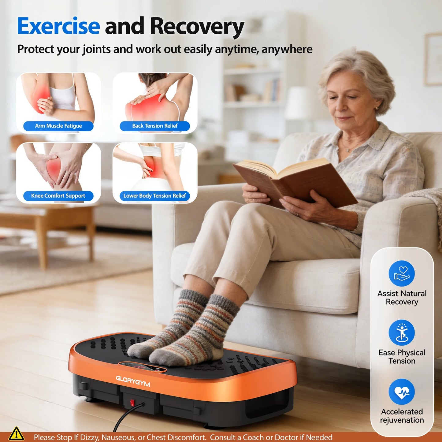 Vibration Plate Fat Burning Machine 120 Levels Quiet Operation