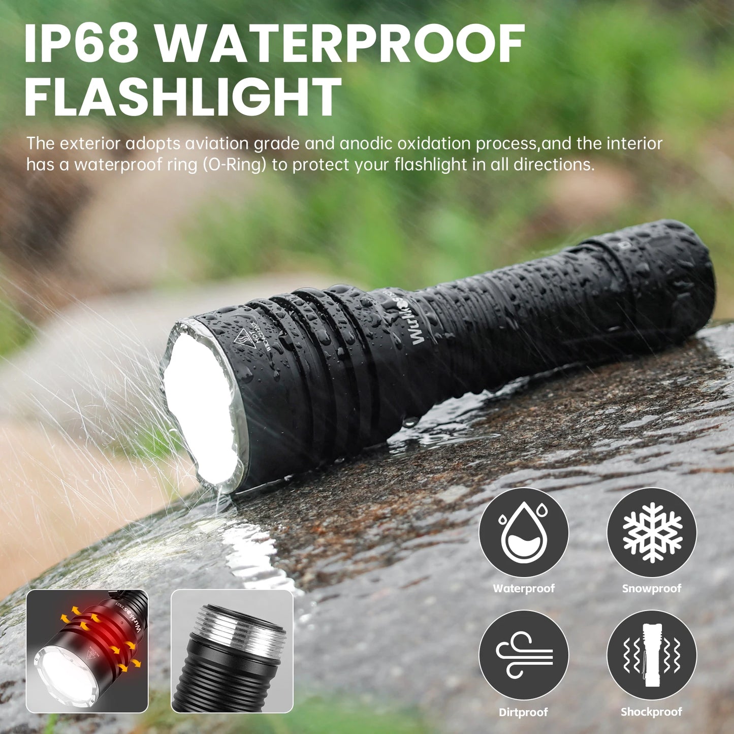 Wurkkos TS23 5000LM Ultra Bright EDC Flashlight XHP70.3 HI