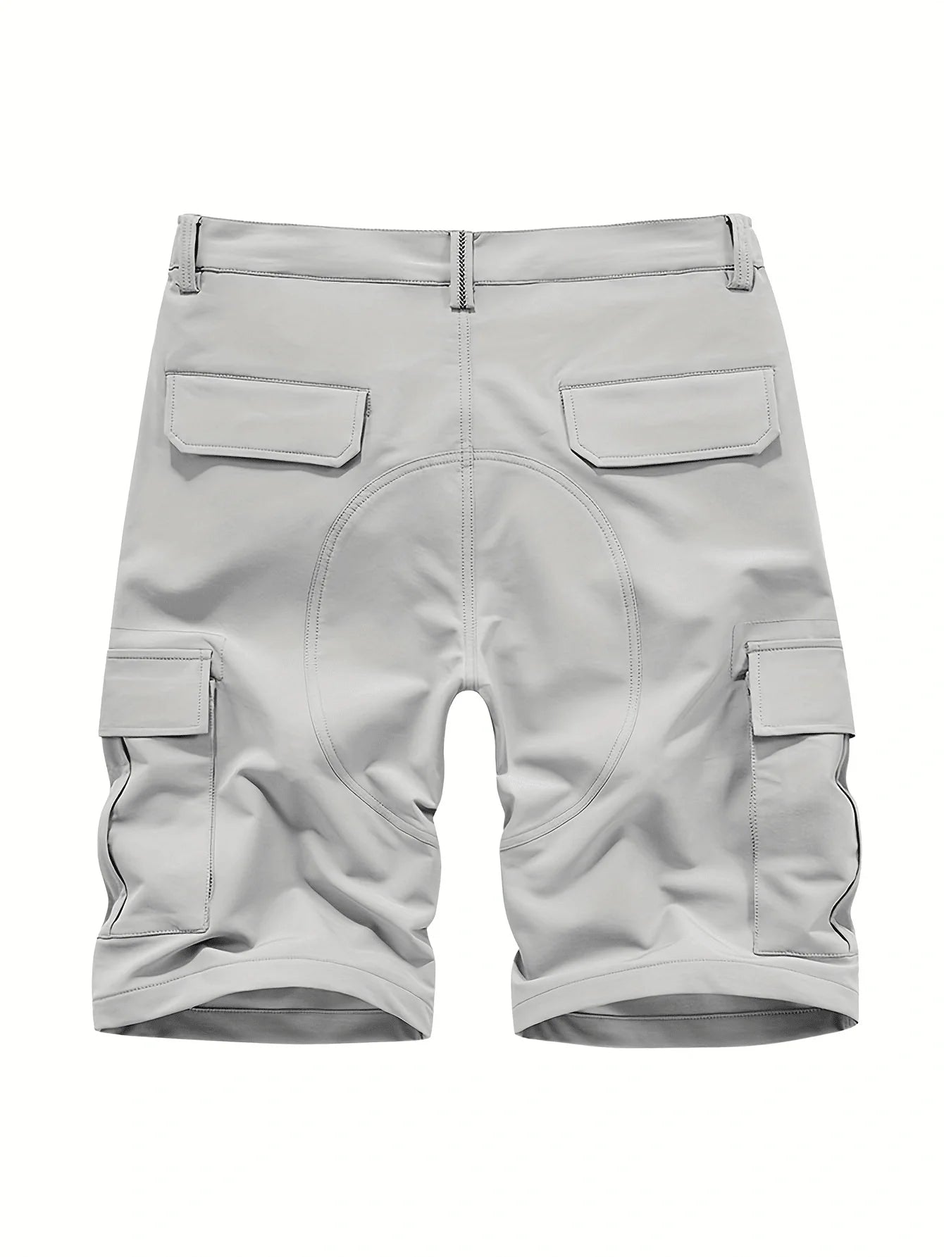 Men's Solid Color Cargo Shorts With Elastic Waist Pockets Summer
