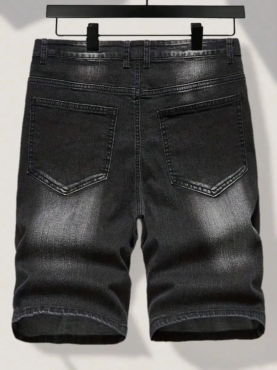Mens Stretch Slim Denim Shorts For Casual Summer Wear