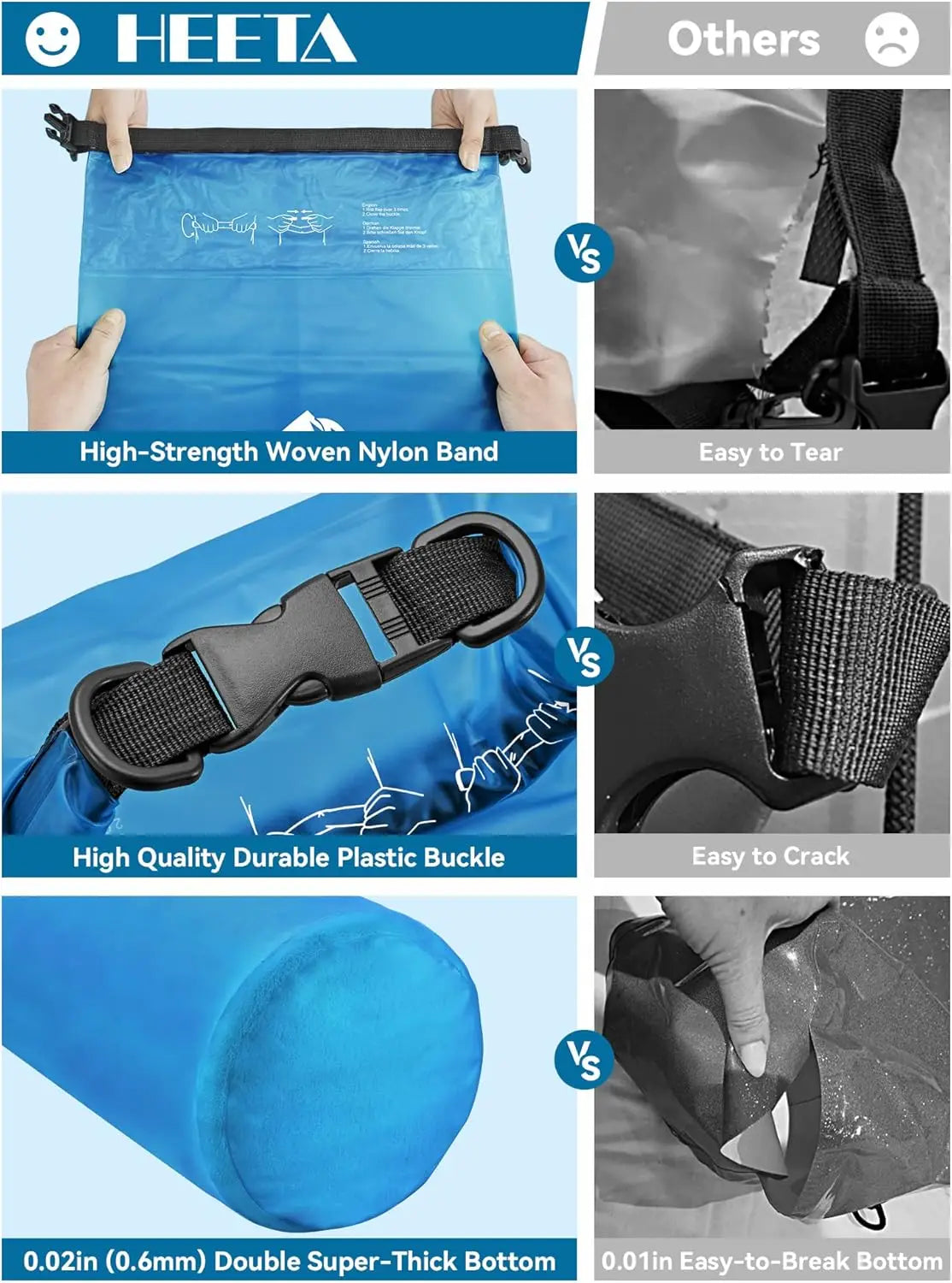 Dry Bag Waterproof Roll Top Dry Sack Travel Phone Case