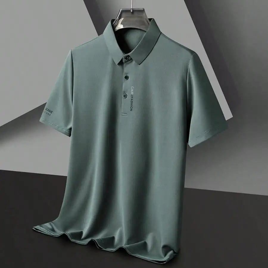 1-4Pcs Men's Solid Color Short Sleeve Polo Shirt, Quick Dry Breathable Business Casual Golf T-Shirt With Letter Print
