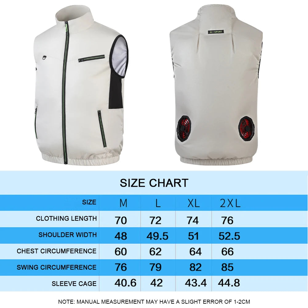 Portable Cooling Vest With Air Fan For Outdoor Work