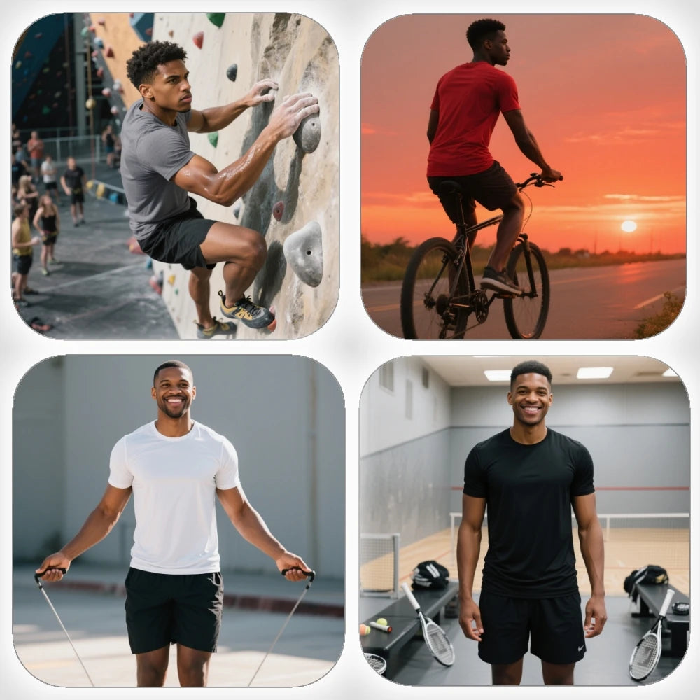 Men's Sports Round Neck Short Sleeve Polyester Shirt For Golf Fishing Cycling