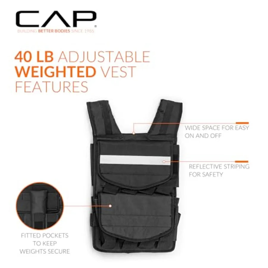 Adjustable Weighted Vest 20-150 lbs Heavy-Duty Workout Vest with Removable Iron Weights for Strength Training Cardio Running an