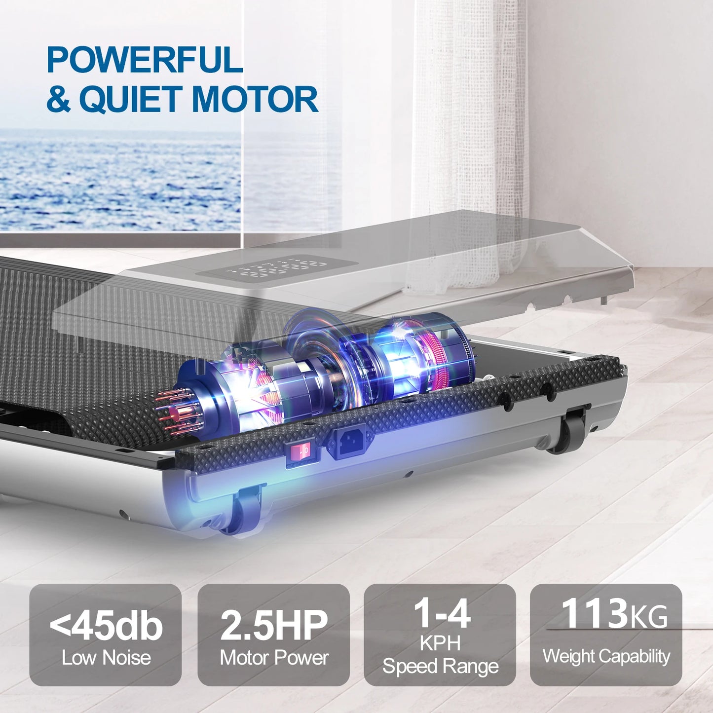 2in1 Walking Pad Mini Treadmill Portable for Home&Office Under Desk LCD Screen Max 250lbs Quiet Treadmills Exercise Machine