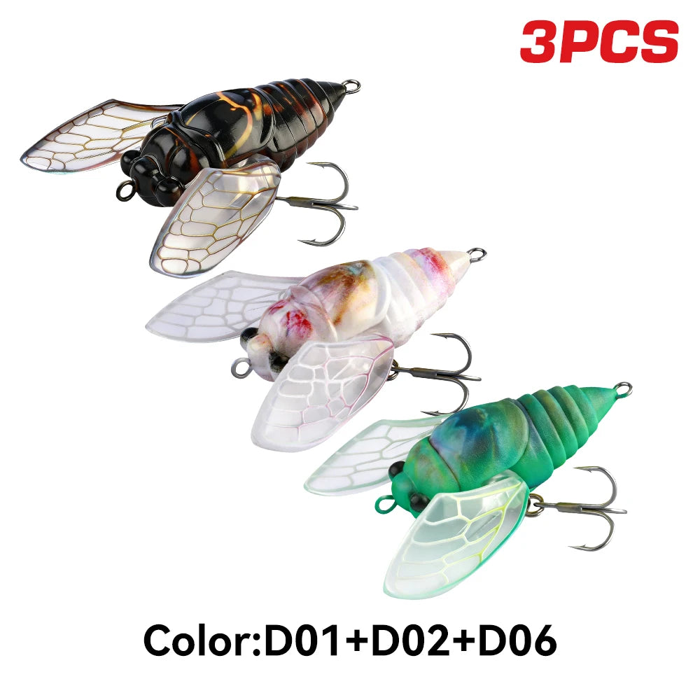 Kingdom Cicada Fishing Lure Set 3 Pcs Topwater Crankbait