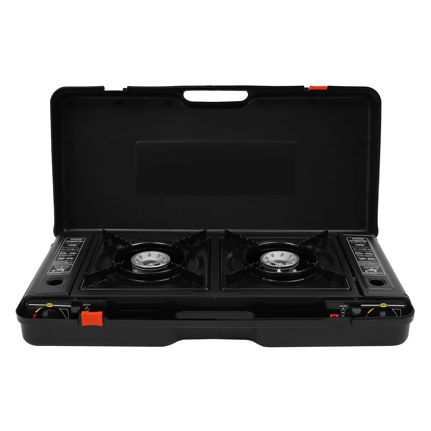 Portable Dual Fuel Camp Stove With Piezo Ignition And Non Stick Griddle