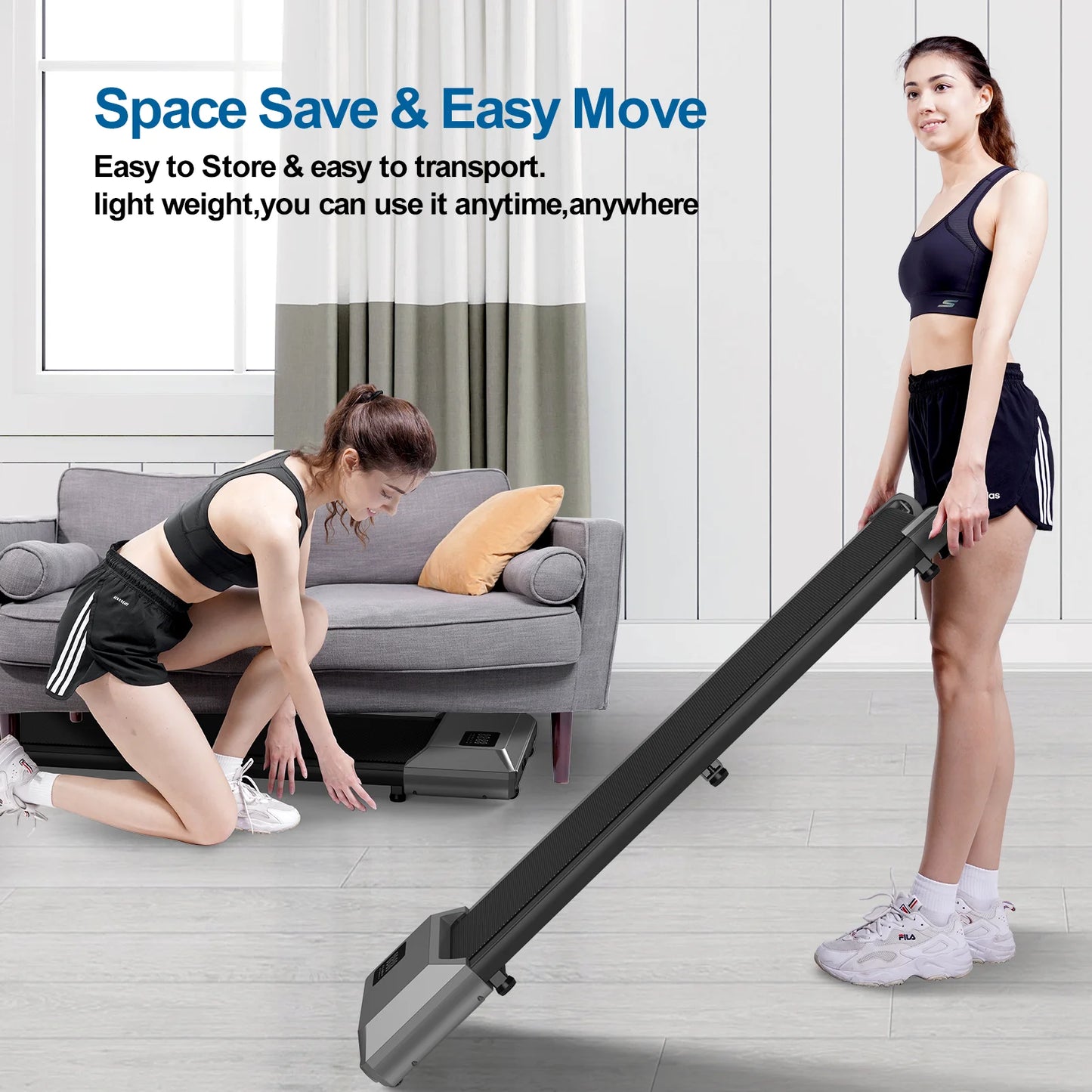 2in1 Walking Pad Mini Treadmill Portable for Home&Office Under Desk LCD Screen Max 250lbs Quiet Treadmills Exercise Machine
