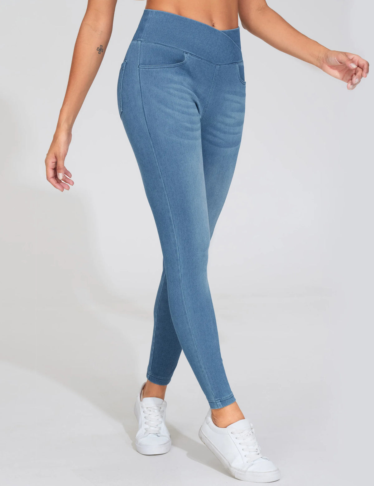 THE GYM PEOPLE Women's High Waisted Stretch Denim Jeggings