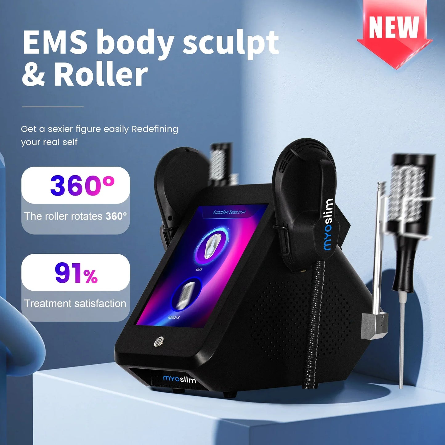 Myoslim 2in1 EMS Nova Hi EMT RF Roller Muscle Gainer