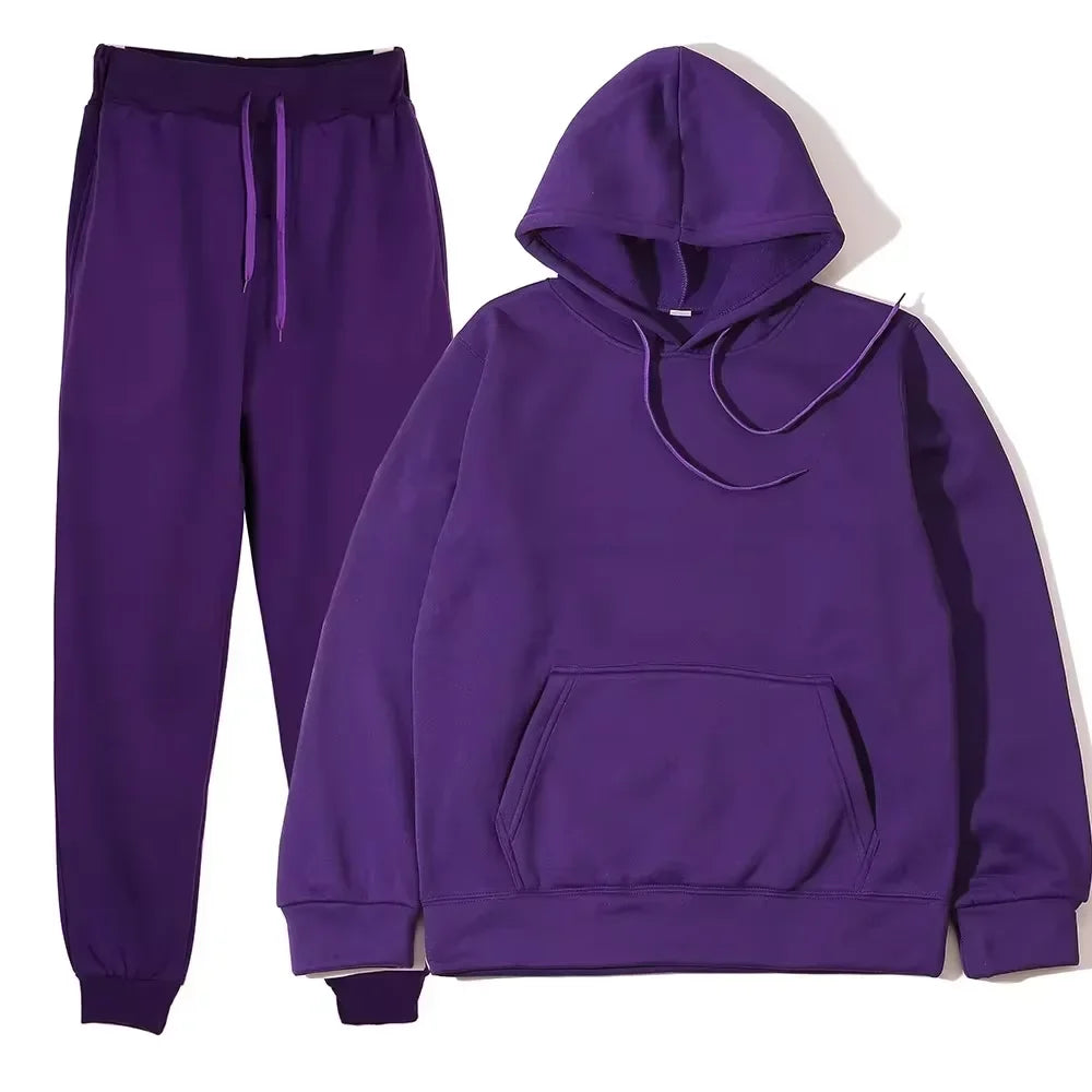 Winter Tracksuit Women Two Piece Set Oversized Hoodie and Pants