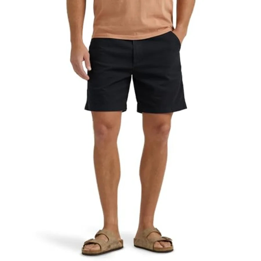 Men's Flat Front Shorts Knit Cotton Polyester For Summer