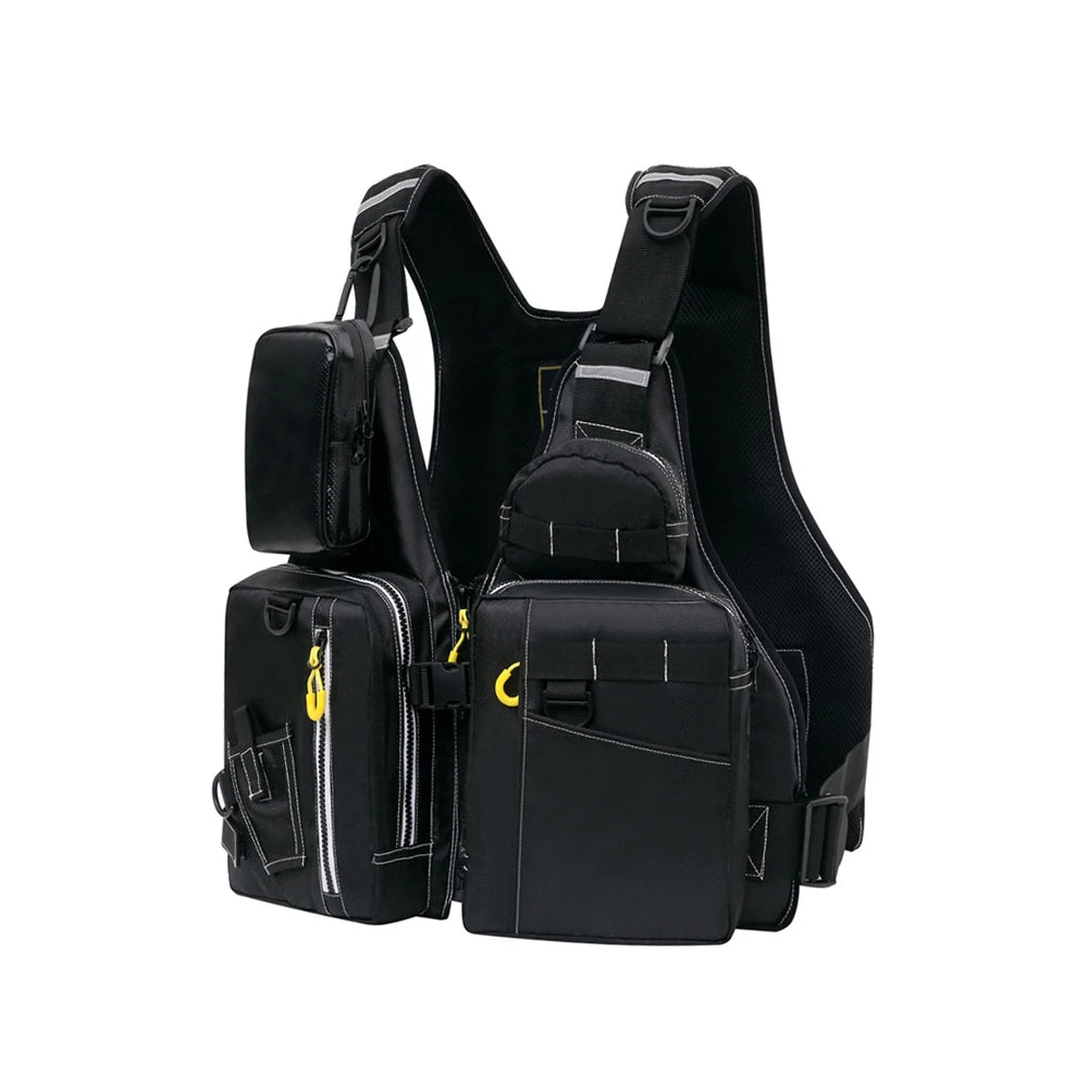 NONECN Outdoor Fishing Life Jacket Vest With Pockets Buoyant Material