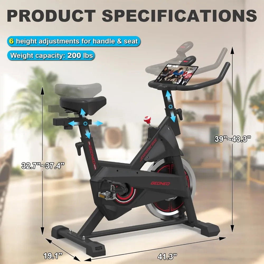 Home Exercise Bike With Silent Belt Drive 35 Lb Flywheel LCD Monitor Pad Holder