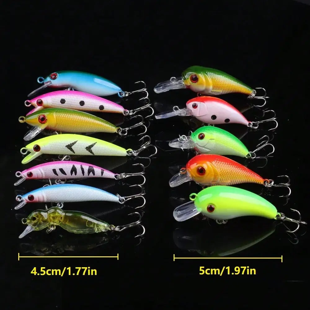 30 Piece Fishing Lure Kit With Popper Crankbait VIB Set
