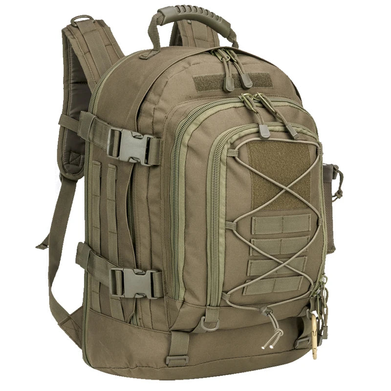 LQARMY 60L Military Tactical Backpack Army Assault Rucksack Outdoor 3Day Expandable Travel Backpack Hiking Molle Bug Out Bag