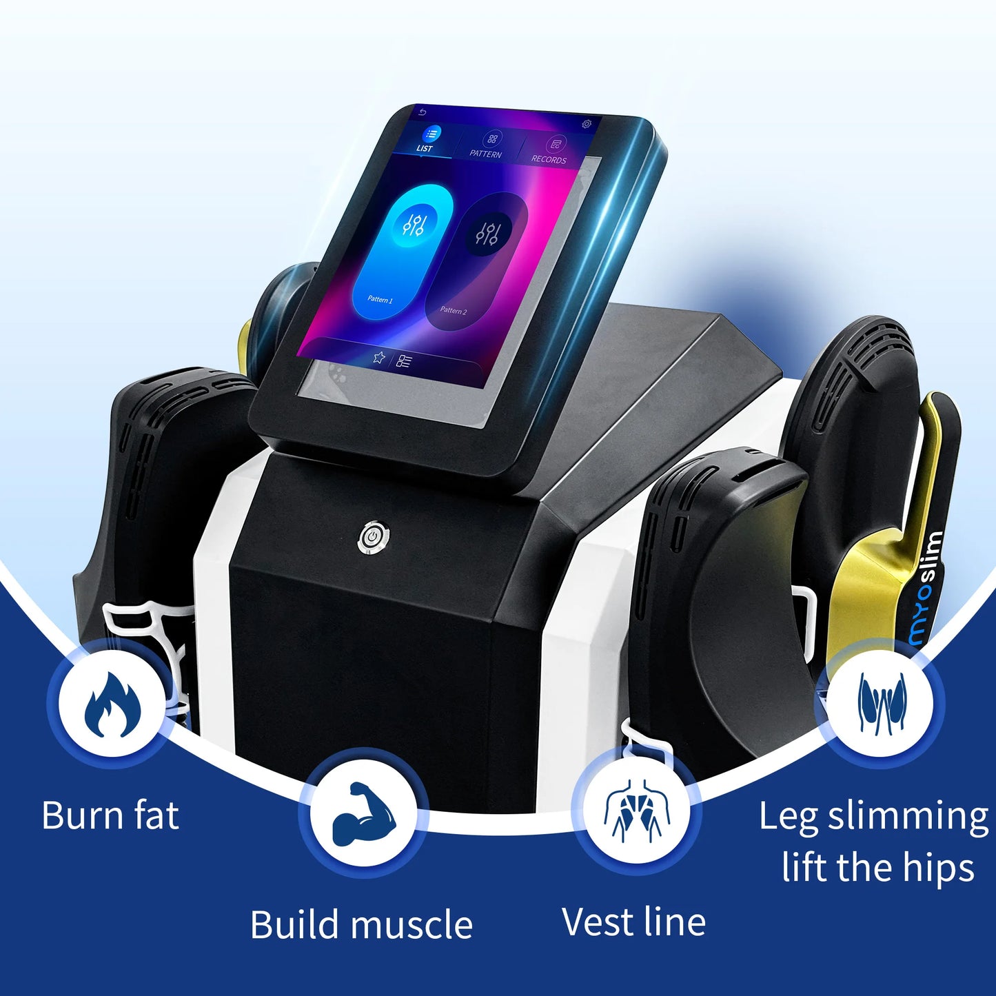 Myoslim NEO Folding Screen 6500W 15tesla Uses The Latest RF And HIEMT Technology To Muscle Building Body Shaping And Weight Loss