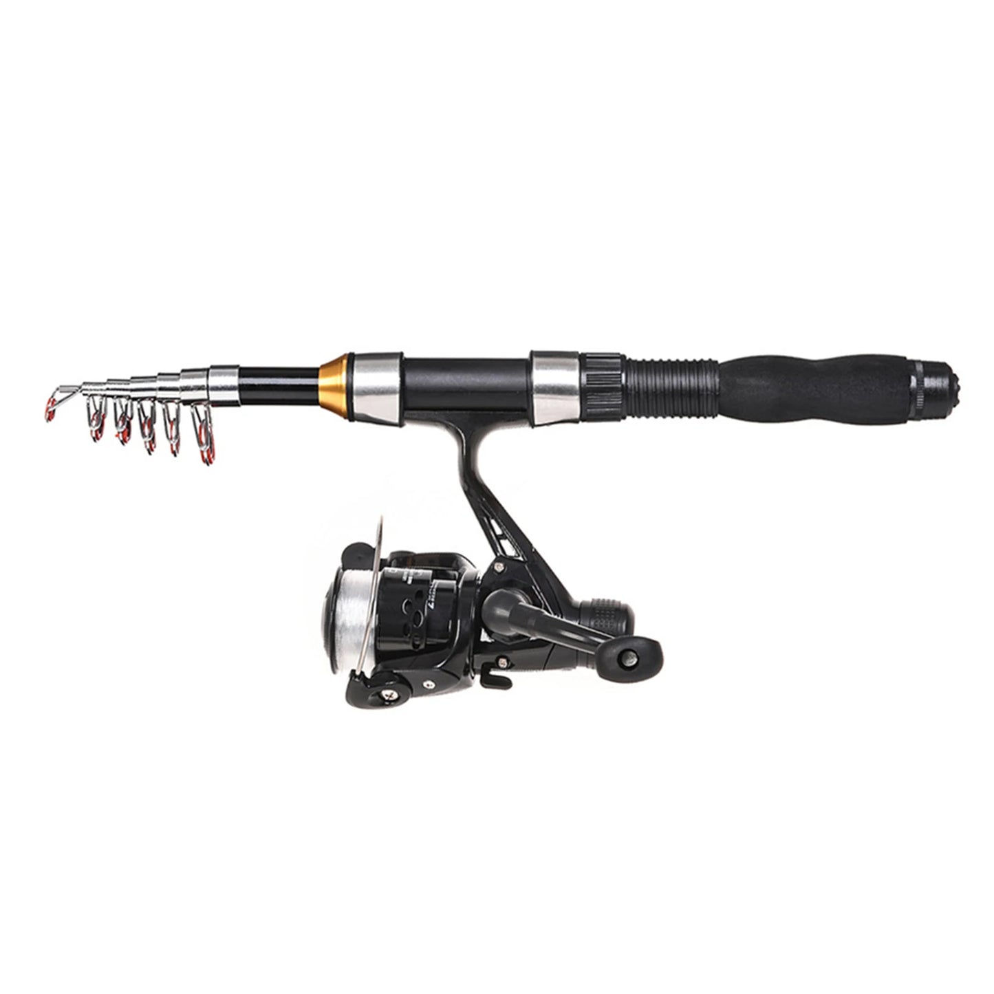 Telescopic Fishing Rod And Spinning Reel Combo Kit With Lures And Bag