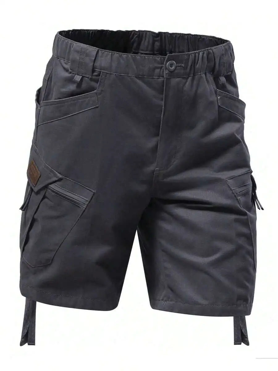 Men's Casual Cargo Shorts With Elastic Waist and Pockets